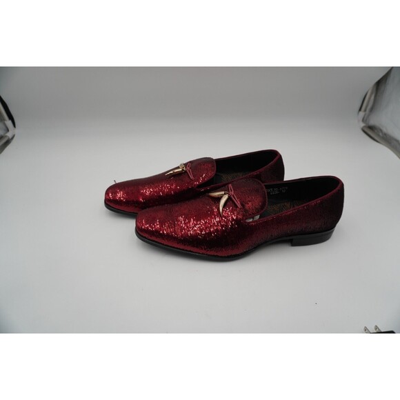Men's Designer Loafer Shoes Red Sequin After Midnite 6759 Size 12 - Picture 4 of 8